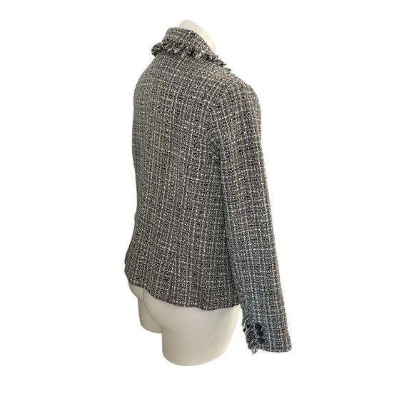 Apostrophe Blazer Womens PS Gray Black Tweed Work Office Casual Jacket Old Money - Picture 6 of 15